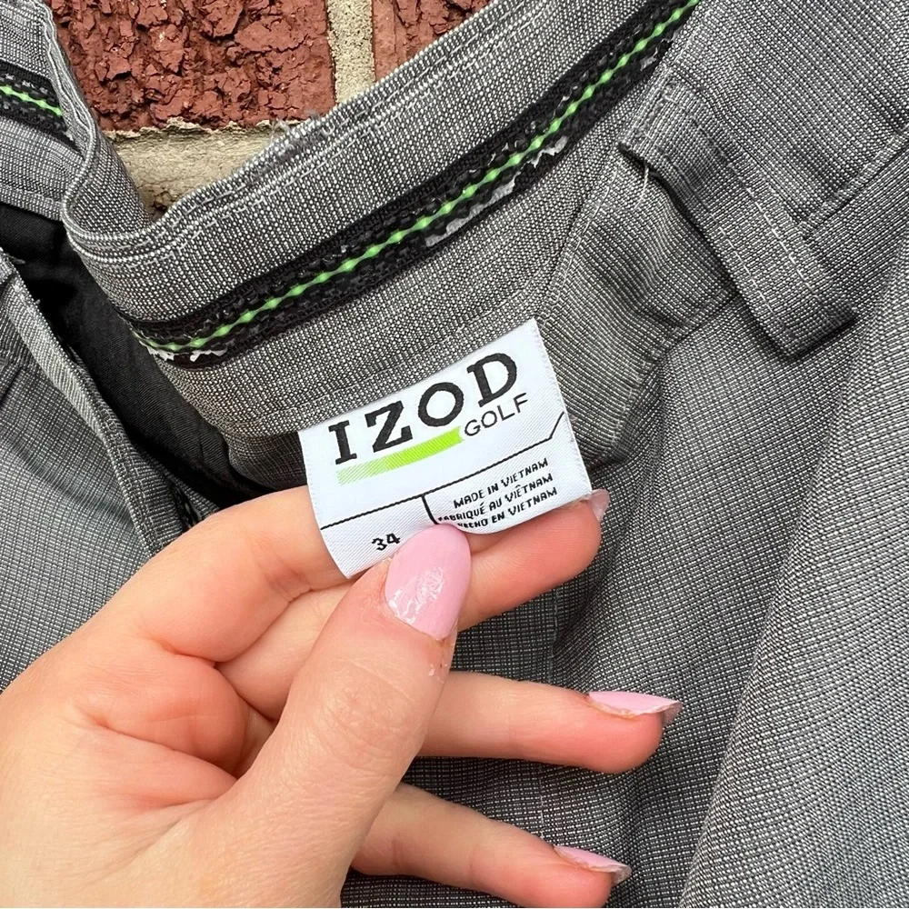 IZOD Gray Athletic Golf Shorts - Picture 3 of 4